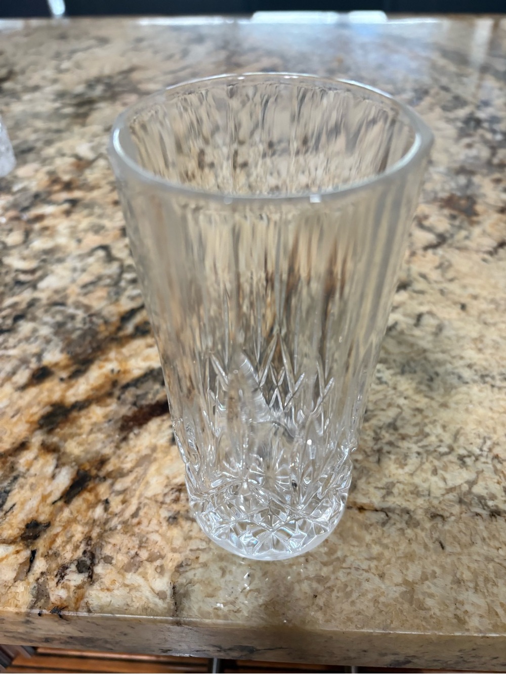 Faceted Clear Glass Tumbler - Elegant Cut Design